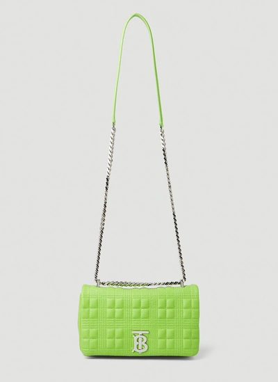 Shop Burberry Lola Small Quilted Shoulder Bag In Green