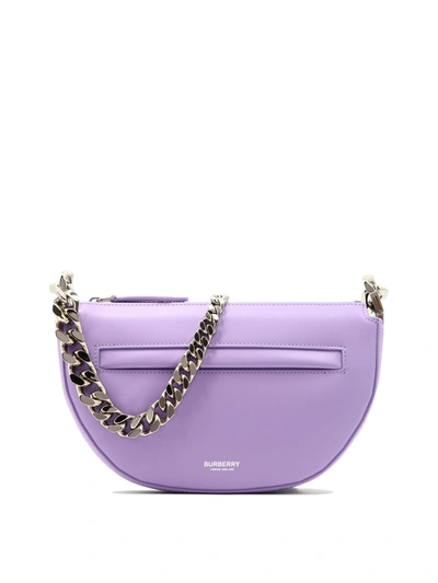 Shop Burberry Mini Olympia Shoulder Bag In Purple