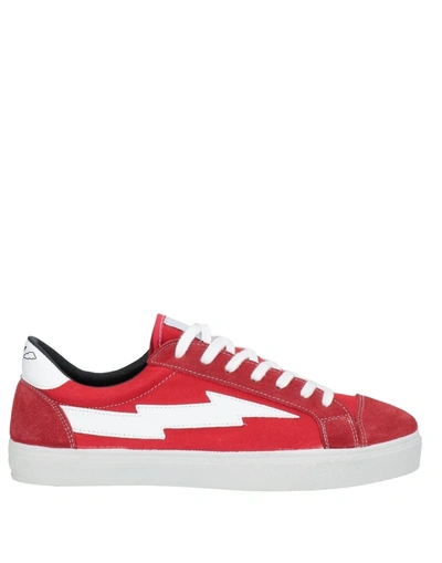 Shop Sanyako Man Sneakers Red Size 10.5 Soft Leather, Textile Fibers