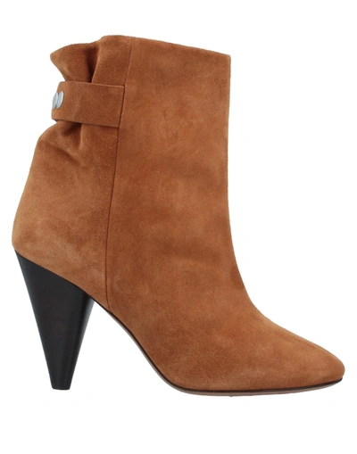 Shop Isabel Marant Woman Ankle Boots Tan Size 8 Calfskin In Brown