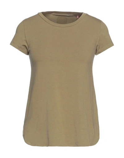Shop Rose A Pois Rosé A Pois Woman T-shirt Military Green Size 2 Cotton, Elastane