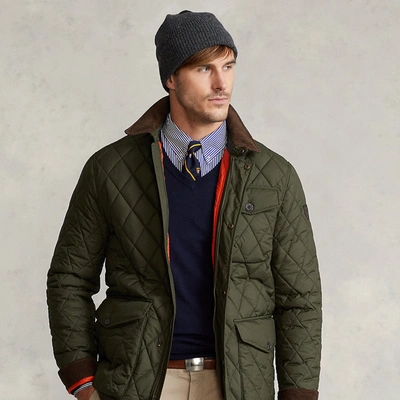 Polo Ralph Lauren Beaton Water Repellent Quilted Jacket In Company  Olive/camo | ModeSens