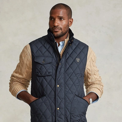 Polo Ralph Lauren Men's Water-repellent Quilted Vest In College Navy |  ModeSens