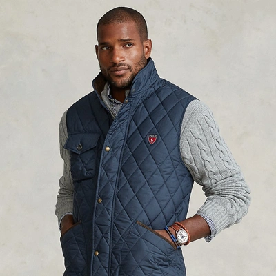 Polo Ralph Lauren Water-repellent Quilted Vest In College Navy | ModeSens