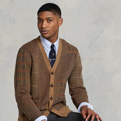 Polo Ralph Lauren Patchwork Wool cashmere Cardigan In Camel Multi ModeSens