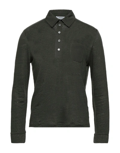 Shop Alpha Studio Man Sweater Military Green Size 36 Linen, Cotton