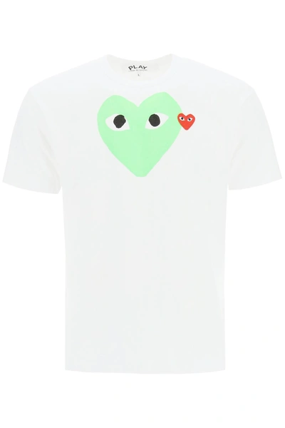 Shop Comme Des Garçons Play Comme Des Garcons Play Heart Play T-shirt In Mixed Colours