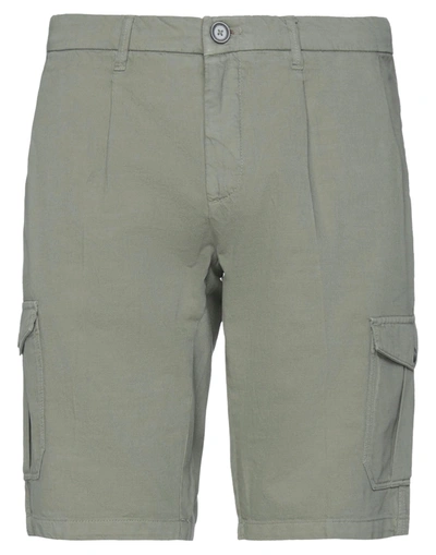 Shop Yes Zee By Essenza Man Shorts & Bermuda Shorts Military Green Size 28 Cotton, Linen