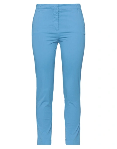 Shop Manila Grace Woman Pants Pastel Blue Size 2 Cotton, Elastane