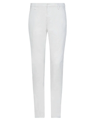 Shop Dondup Man Pants Light Grey Size 38 Cotton, Elastane