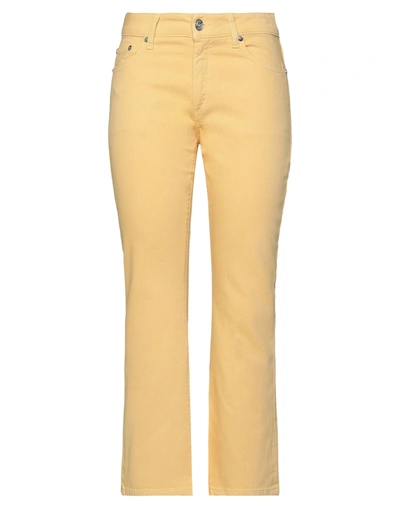 Shop Ottod'ame Woman Jeans Yellow Size 30 Cotton, Elastane