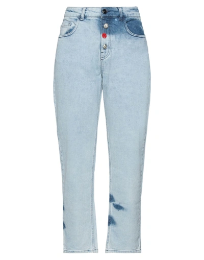 Shop Semicouture Woman Jeans Blue Size 28 Cotton, Elastane