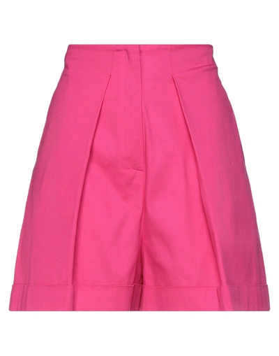 Shop Gna Gina Gorgeous Woman Shorts & Bermuda Shorts Fuchsia Size 6 Cotton, Elastane In Pink