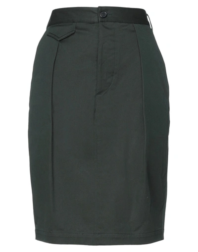 Shop Dsquared2 Woman Mini Skirt Dark Green Size 2 Cotton, Elastane