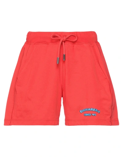 Shop Dsquared2 Woman Shorts & Bermuda Shorts Red Size Xs Cotton
