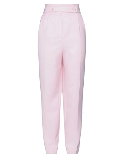 Shop Burberry Woman Pants Pink Size 8 Virgin Wool