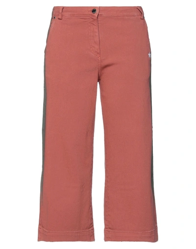 Shop The Editor Woman Cropped Pants Rust Size 2 Cotton, Elastane In Red