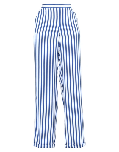 Polo Ralph Lauren Rhona Striped Silk Crepe De Chine Pant In Blue