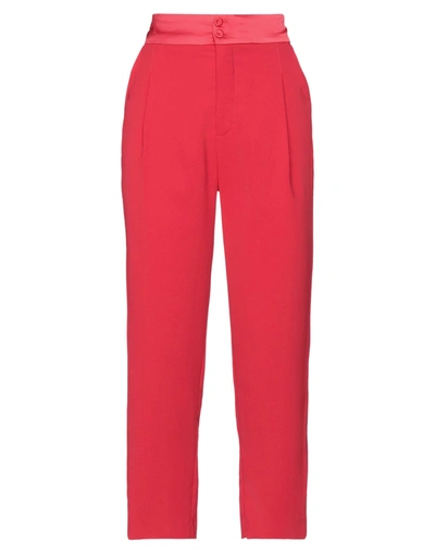 Shop Hanita Woman Pants Red Size 10 Polyester, Elastane