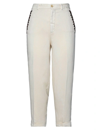 Shop Mason's Woman Pants Ivory Size 10 Lyocell, Viscose, Linen In White