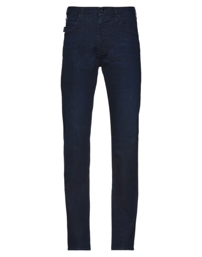 Shop Emporio Armani Man Jeans Blue Size 29w-32l Cotton, Elastane