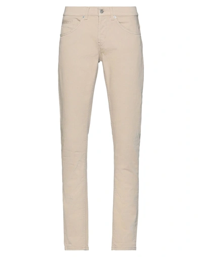 Shop Dondup Man Jeans Beige Size 34 Cotton, Elastomultiester, Elastane