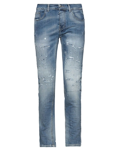 Shop Frankie Morello Man Jeans Blue Size 38 Cotton, Elastane