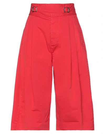 Shop Dsquared2 Woman Cropped Pants Red Size 2 Cotton, Elastane