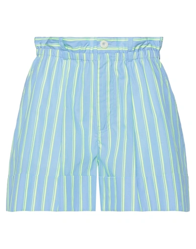 Solotre Woman Shorts & Bermuda Shorts Sky Blue Size 6 Cotton, Polyester In Blue