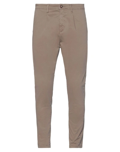 Shop Daniel Ray Man Pants Khaki Size 36 Cotton, Elastane In Beige