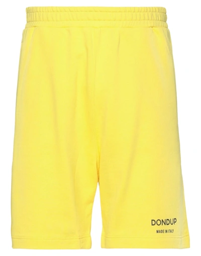 Shop Dondup Man Shorts & Bermuda Shorts Yellow Size Xl Cotton