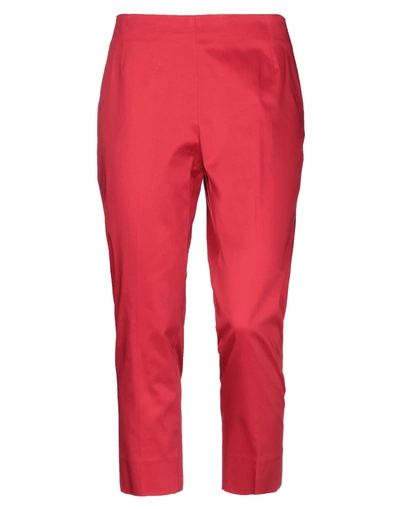 Shop Emisphere Woman Cropped Pants Red Size 8 Cotton, Elastane