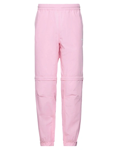 Shop Msgm Man Pants Pink Size 32 Cotton