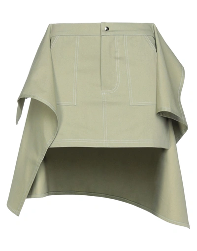 Shop Afterhomework Woman Mini Skirt Military Green Size M Cotton