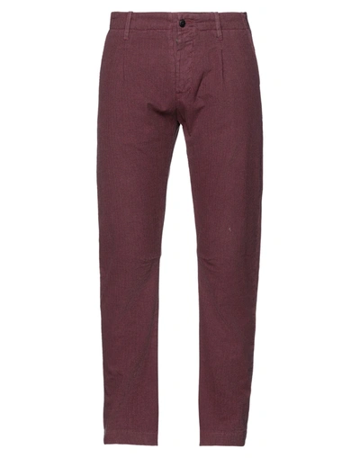 Shop Cruna Man Pants Mauve Size 32 Cotton, Elastane In Purple