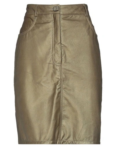 Shop 10sei0otto Woman Midi Skirt Military Green Size S Soft Leather