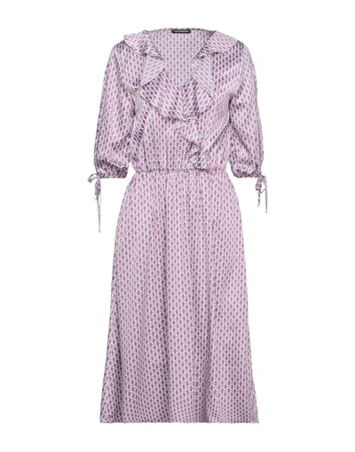 Shop Biancoghiaccio Woman Midi Dress Mauve Size S Polyester, Elastane In Purple