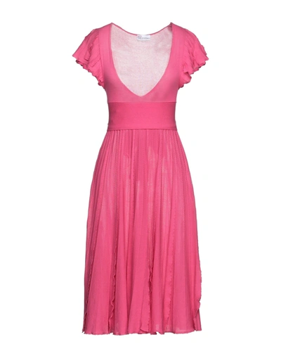 Shop Red Valentino Woman Midi Dress Pink Size L Cotton