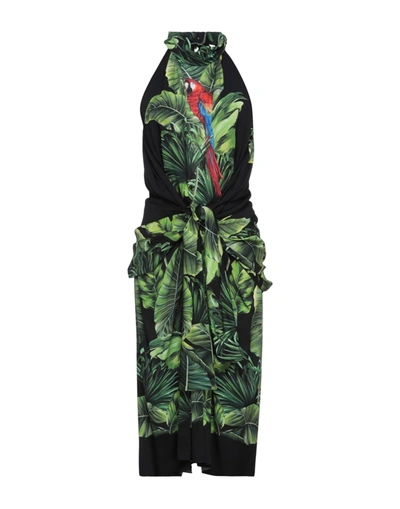 Shop Dolce & Gabbana Woman Midi Dress Black Size 12 Silk, Elastane
