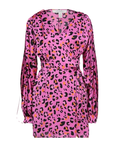 Shop Liquorish Woman Mini Dress Fuchsia Size 4 Polyester In Pink