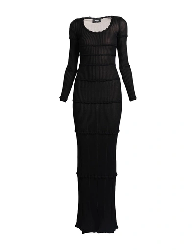 Shop Dsquared2 Woman Maxi Dress Black Size Xs Viscose, Polyamide