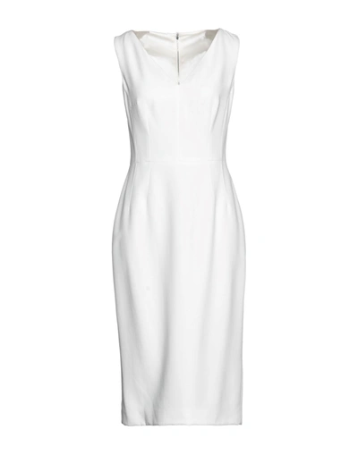 Shop Dolce & Gabbana Woman Midi Dress White Size 8 Viscose, Acetate, Elastane