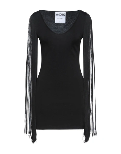 Shop Moschino Woman Mini Dress Black Size 8 Viscose, Cotton, Elastane
