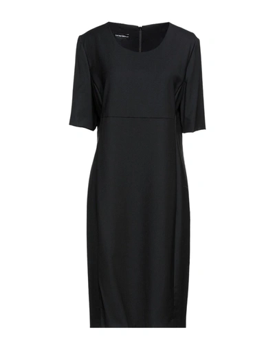 Shop Emporio Armani Woman Midi Dress Black Size 4 Virgin Wool, Elastane