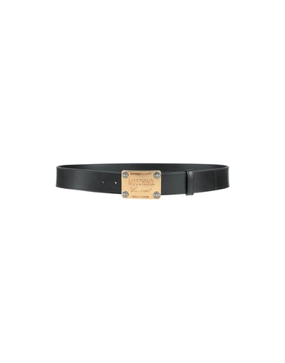 Shop Moschino Man Belt Black Size 32 Soft Leather