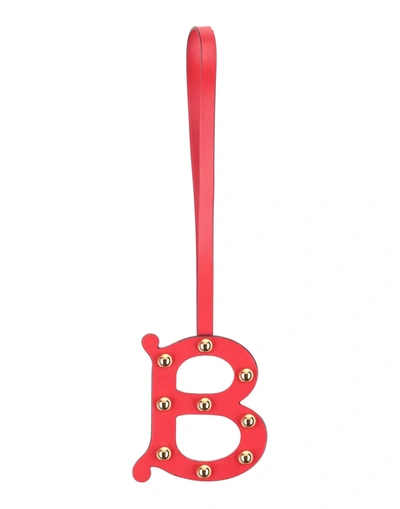 Shop Burberry Woman Key Ring Red Size - Calfskin