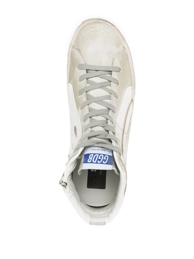 Shop Golden Goose Slide Leather Sneakers In White