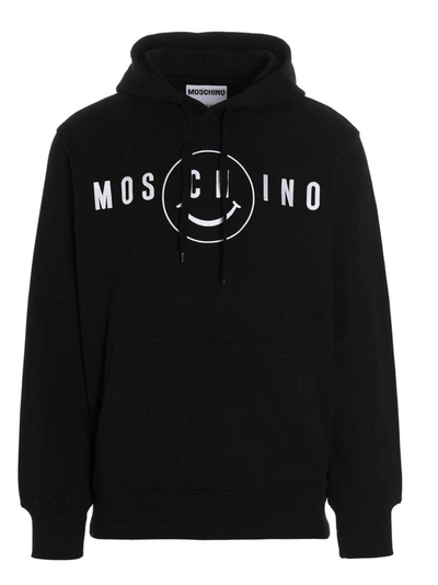Shop Moschino Smiley Hoodie In Black