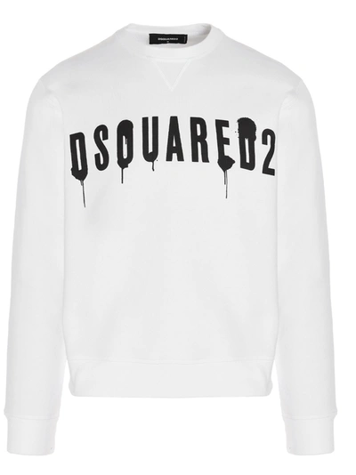 Shop Dsquared2 Logo Spray Sweatshirt In White