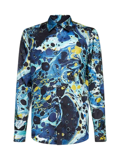 Shop Dolce & Gabbana Shirt In Marmorizz Mix Blu